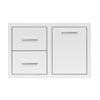 33" 2-Drawer & Trash or LP Tank Pullout Drawer Combo