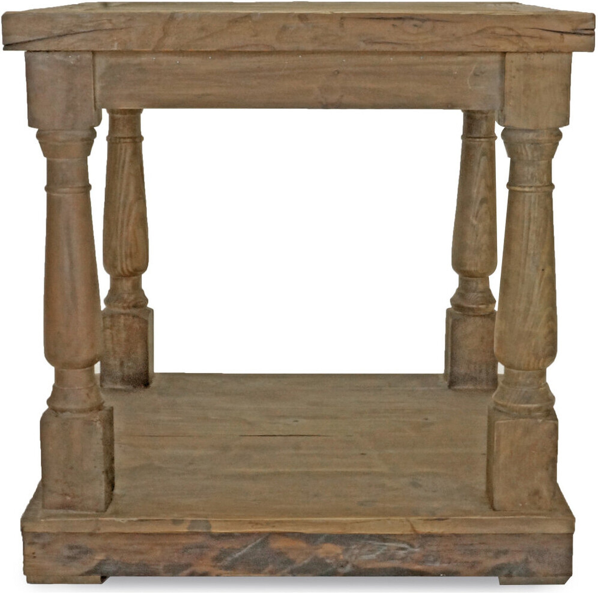 Balustrade Brown End Table