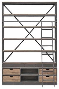 Loft Library With Ladder Gray