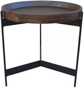 Brown Round Tray Side Table