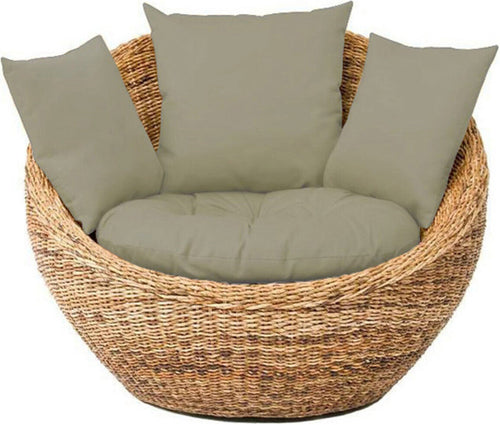 Summer Sage Lounge With Cushions In Natural and Green