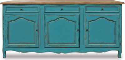 Turquoise Reclaimed Wood Buffet