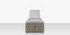 Scorpio Armless Chaise Lounge,  Gray with Standard Gray Cushion