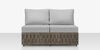 Scorpio Armless Loveseat, Gray with Standard Gray Cushion