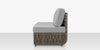Scorpio Armless Loveseat, Gray with Standard Gray Cushion