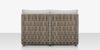 Scorpio Armless Loveseat, Gray with Standard Gray Cushion