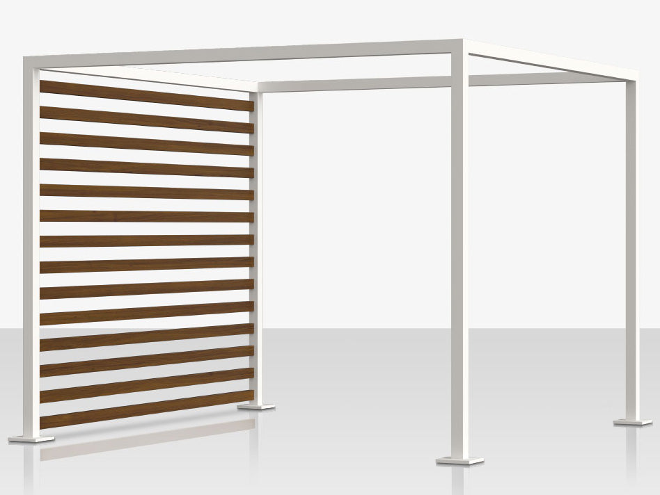 Breeze Cabana 10' Optional: Aluminum Wood Grain Slats - Left Side