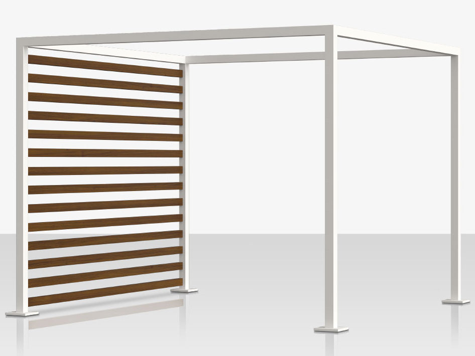 Breeze Cabana 15' Optional: Aluminum Wood Grain Slats - Left Side