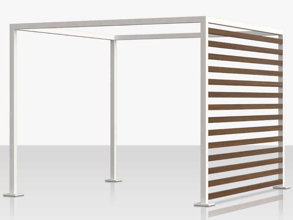Breeze Cabana 10' Optional: Aluminum Wood Grain Slats - Right Side