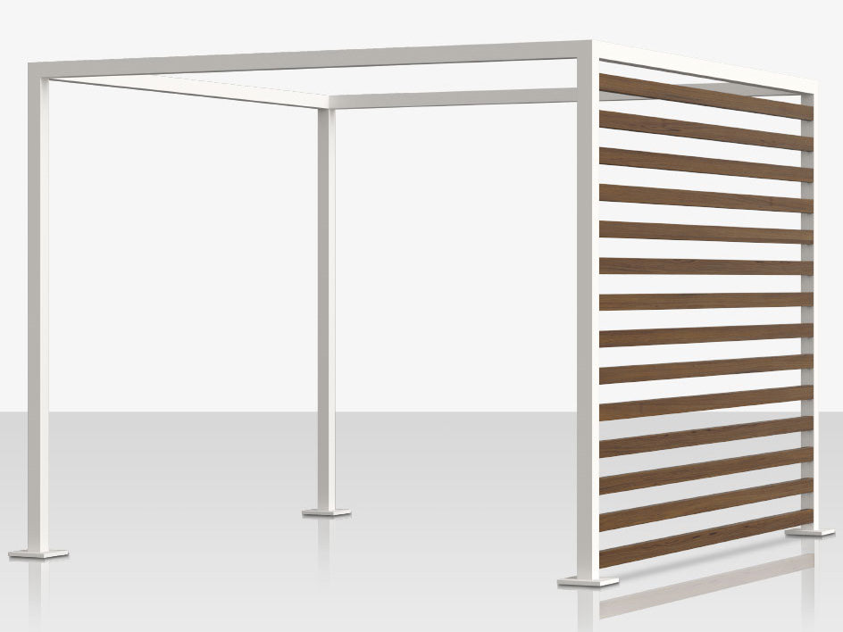 Breeze Cabana 15' Optional: Aluminum Wood Grain Slats - Right Side