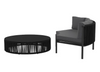 2 Piece Skye Patio Set. Black with Cast Slate color cushions.