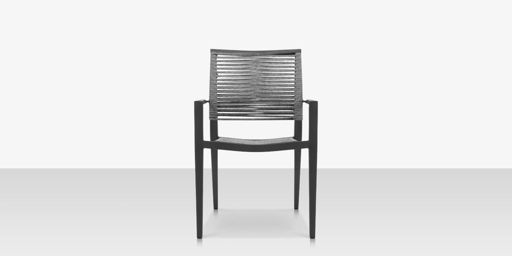 Chloe Rope Dining Arm Chair, Charcoal