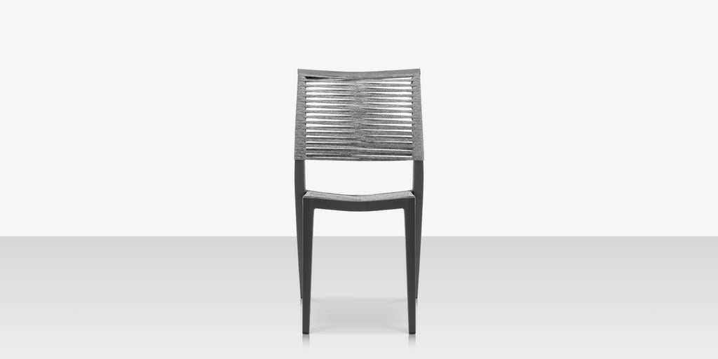 Chloe Rope Dining Side Armless Chair, Charcoal