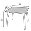 36" Square Sunset Table